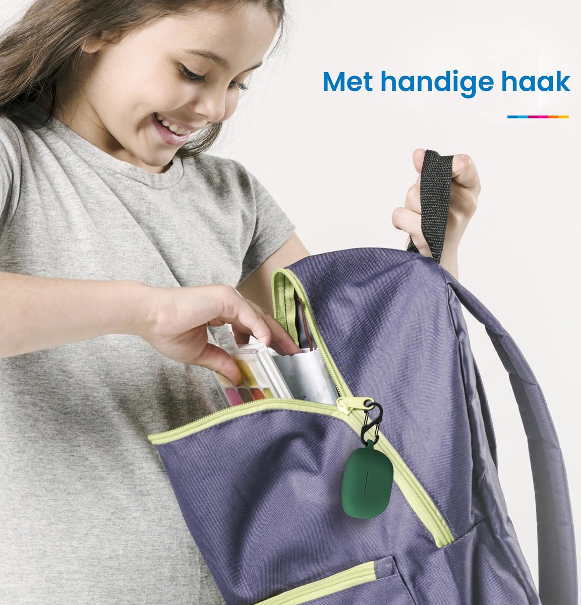 YONO Soft Case geschikt voor Sony WF-1000XM5 - Hoesje met Clip - Donkergroen