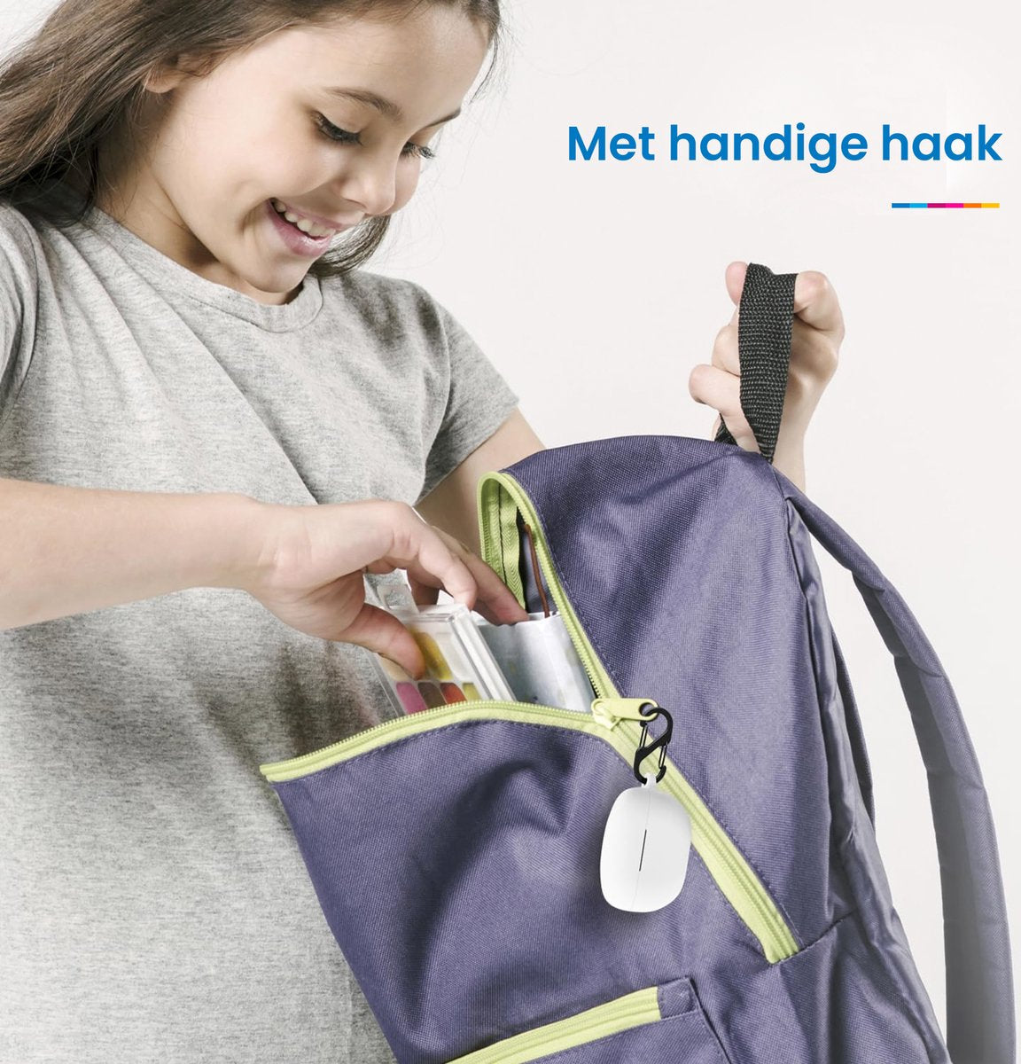 YONO Soft Case geschikt voor Sony WF-1000XM5 - Hoesje met Clip - Wit