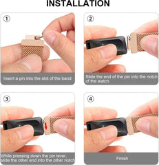 YONO Bandje geschikt voor Fitbit Inspire/HR/2 - Milanees - Goud – Small