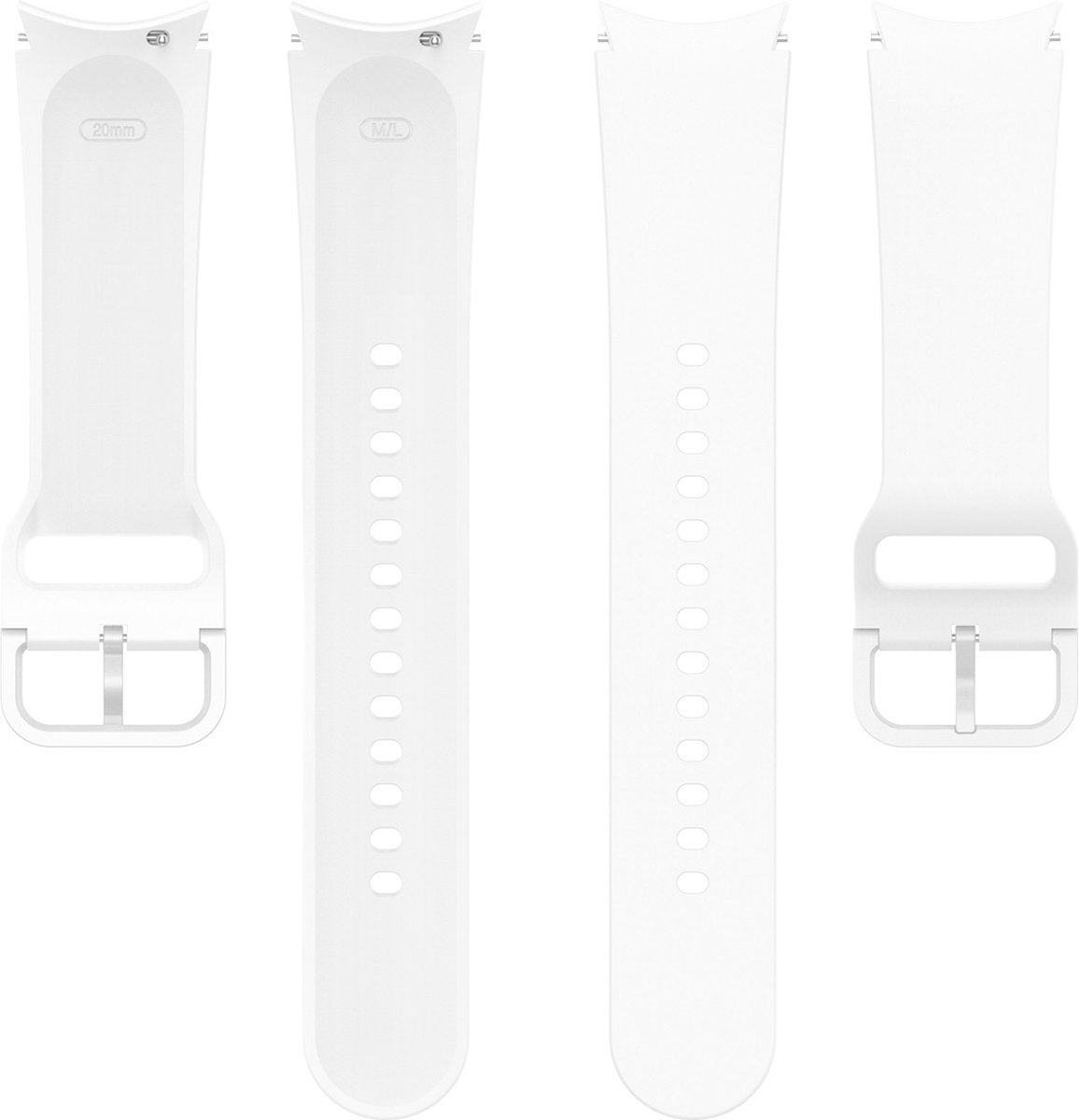 YONO Bandje geschikt voor Samsung Galaxy Watch 6 / 5 / Pro / 4 - Perfect Fit - Wit