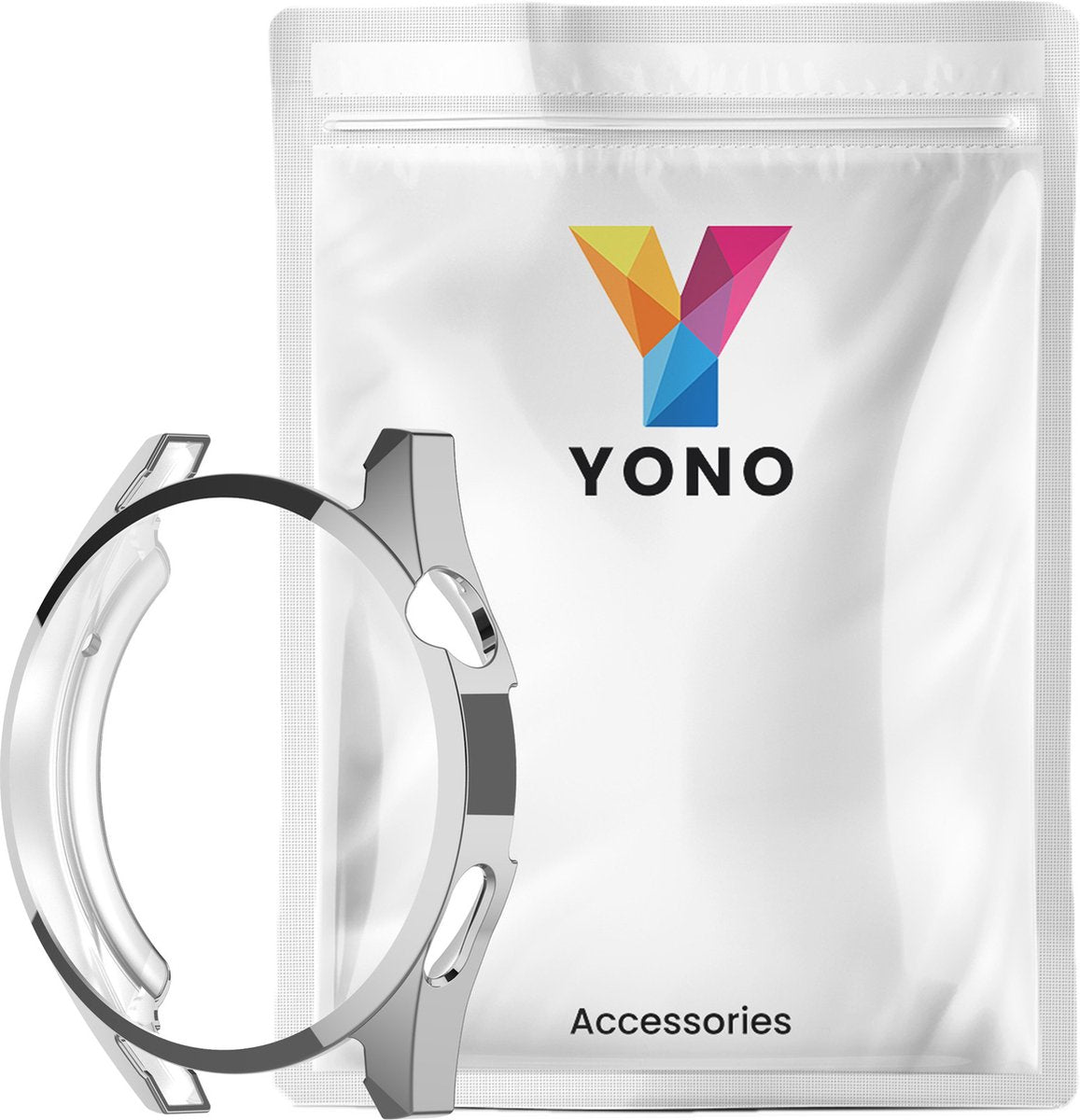 YONO Bumper geschikt voor Huawei Watch GT 3 - 46mm - Full Cover Soft Case - Hoesje - Zilver