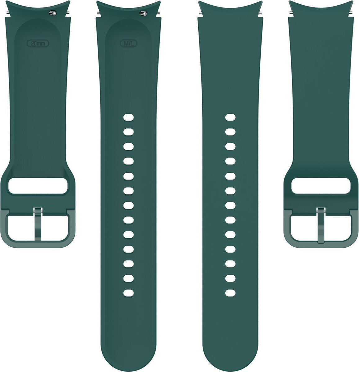 YONO Bandje geschikt voor Samsung Galaxy Watch 6 / 5 / Pro / 4 - Perfect Fit - Donkergroen