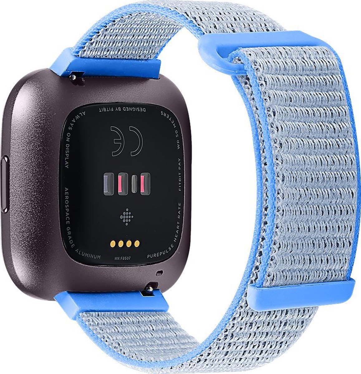 YONO Bandje geschikt voor Fitbit Versa 2 - Nylon - Lichtblauw
