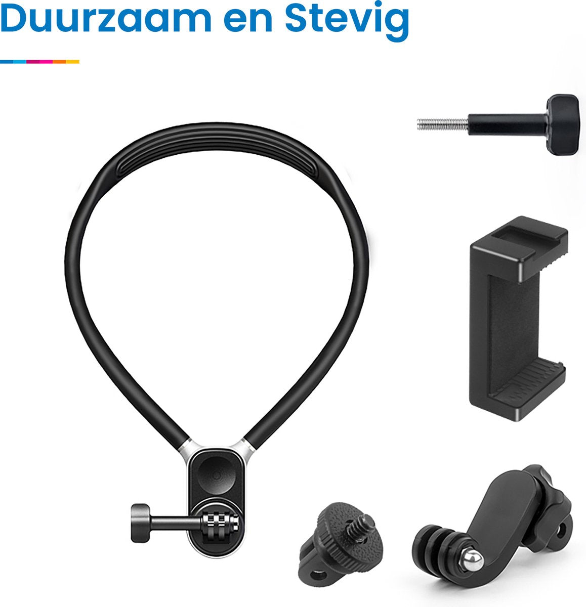YONO Nekhouder geschikt voor GoPro met Telefoonclip - Actie Camera en Smartphone Houder - Accessoires Mounts - Zwart