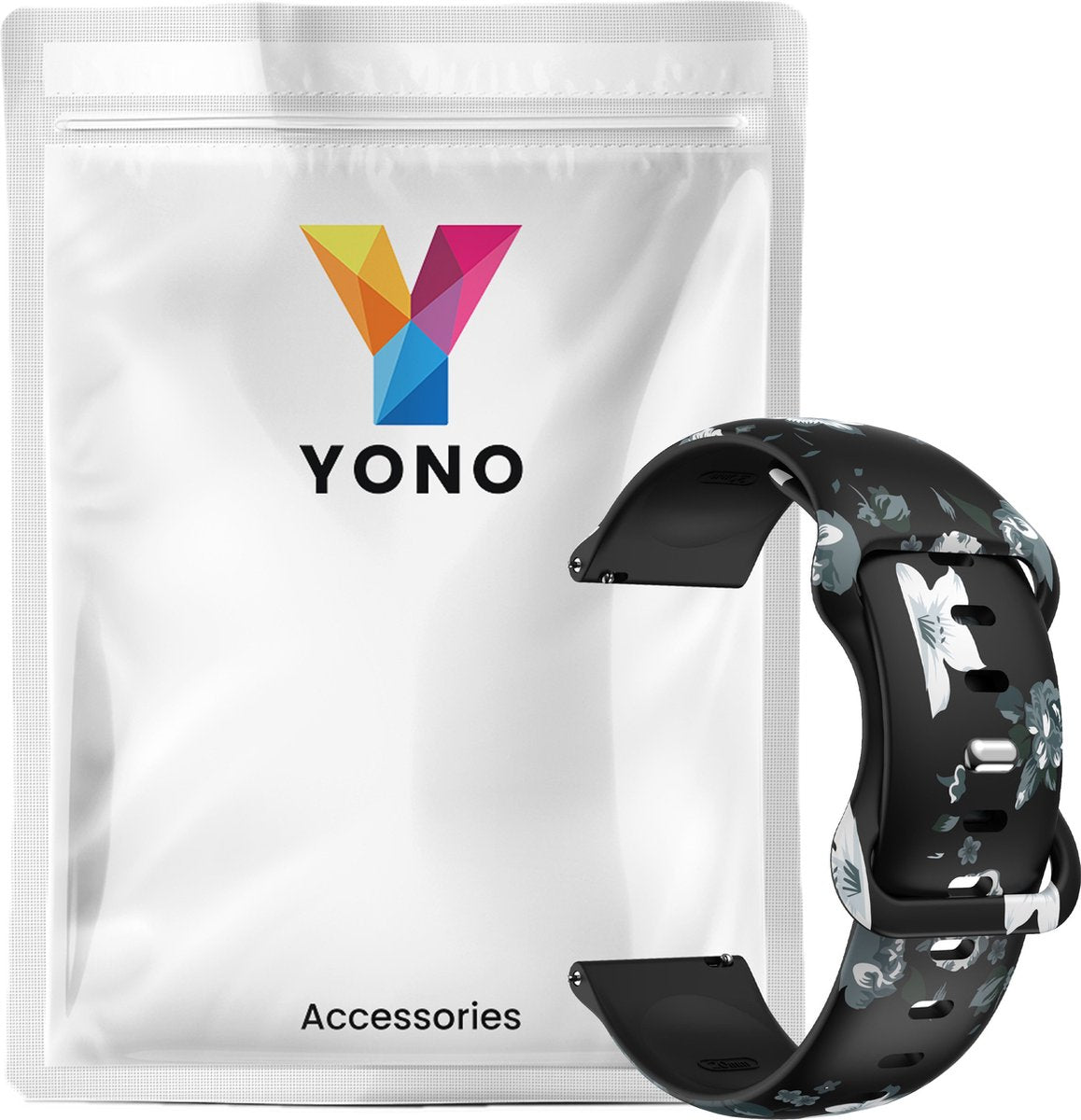 YONO Special Sport Bandje 20mm - Horlogebandje geschikt voor Samsung Galaxy Watch 7/6/5 / Pro / 4 / 3 / Active 2 - Garmin Approach / Forerunner / Venu 2 Plus / SQ / Vivomove - Polar Ignite / Unite – Huawei - Zwart