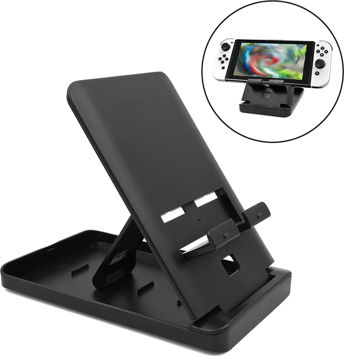 YONO Accessoires Set geschikt voor Nintendo Switch OLED - Grip Case met Thumb Grips - Siliconen Houder geschikt voor Joy Con - Bescherm Hoes - Standaard - Screen Protector Set - 17in1