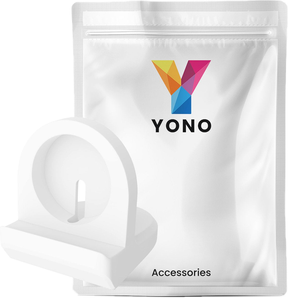 YONO Stand Houder geschikt voor Apple Watch Oplader - Siliconen Dock Standaard – Wit