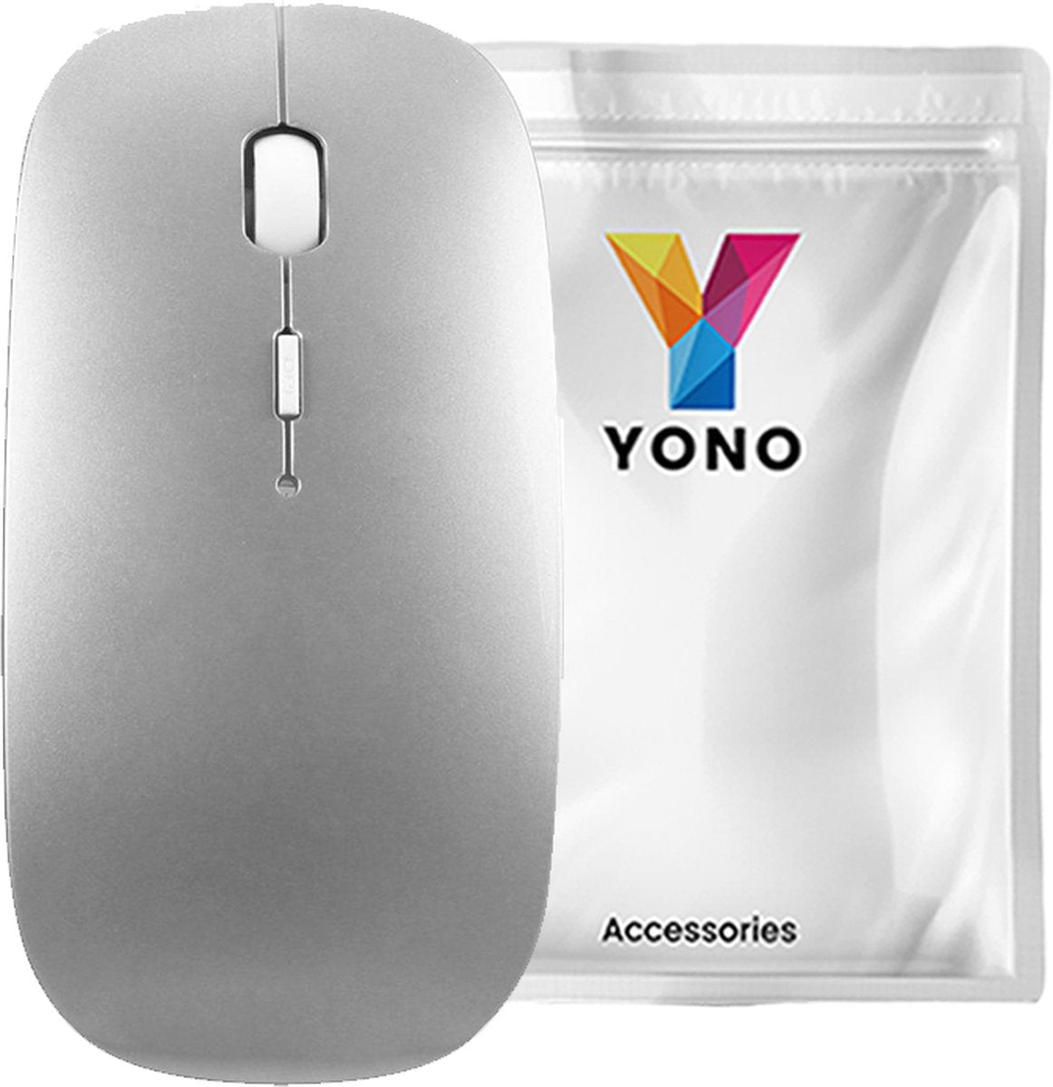 YONO Draadloze Muis met Bluetooth - Oplaadbaar - Geschikt voor Laptop, PC en Mac - Zilver