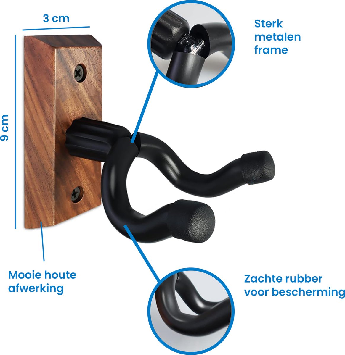 YONO Luxe Gitaar Muurbeugel - Wandbeugel - Ophangbeugel Standaard - Hanger Muur Houder - Hout