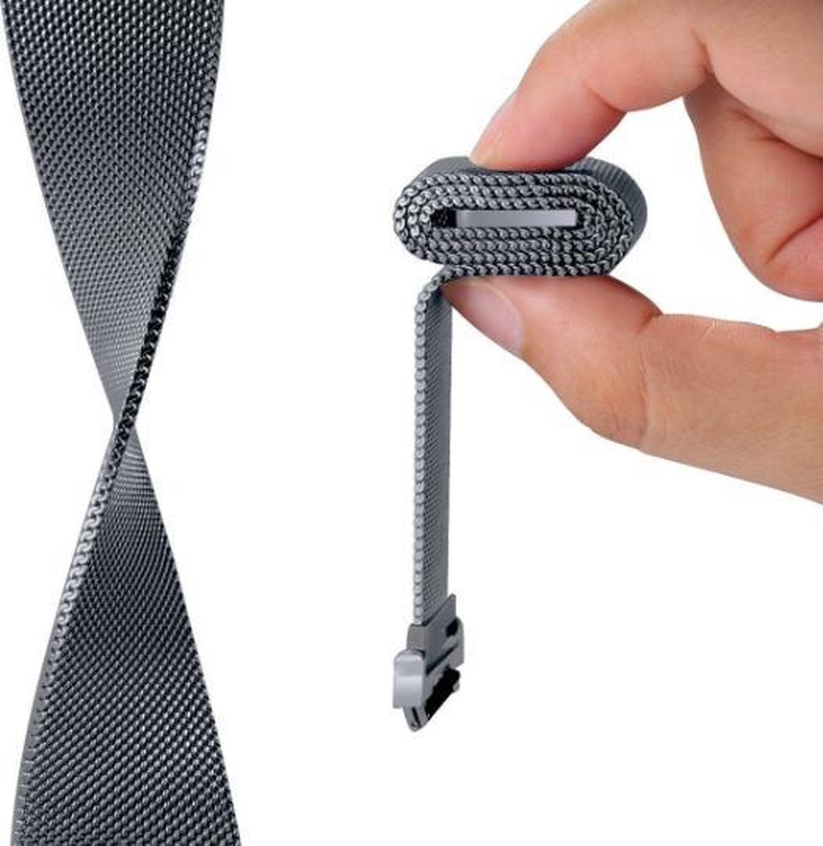 YONO Milanees Bandje Grijs geschikt voor Fitbit Ionic - Vervangende RVS Armband Space Grey met Magneetsluiting – M/L