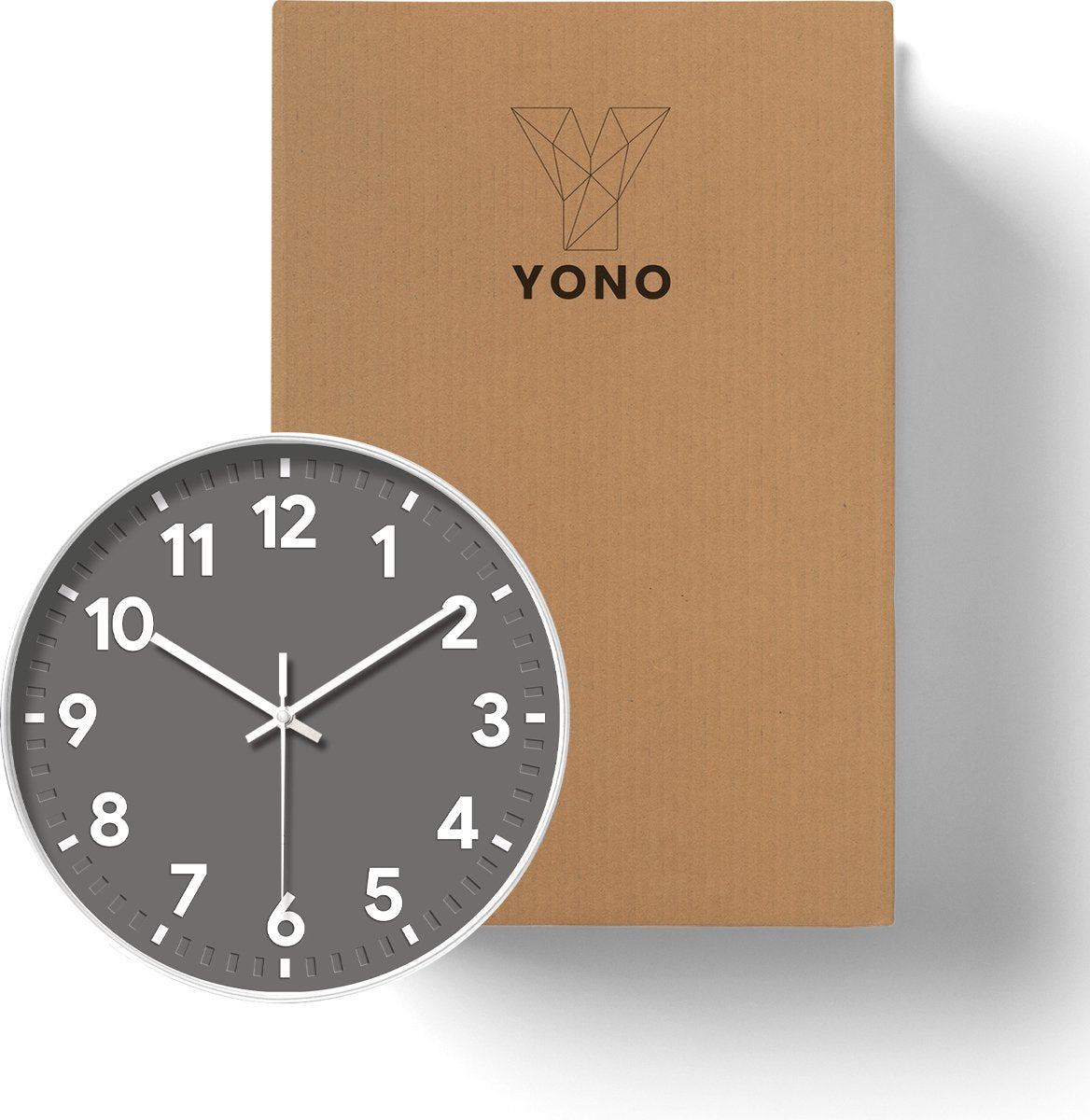 YONO Wandklok Modern - Stille Klok - 30 cm - Grijs