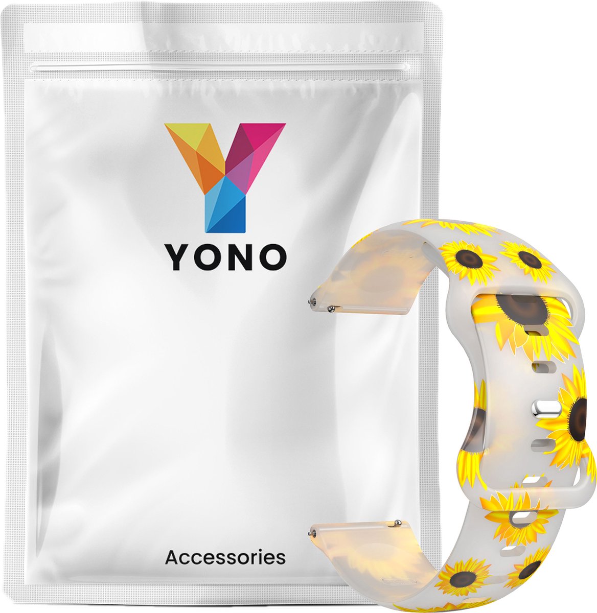 YONO Special Sport Bandje 20mm - Horlogebandje geschikt voor Samsung Galaxy Watch 7/6/5 / Pro / 4 / 3 / Active 2 - Polar Ignite / Unite – Huawei - Sunflower
