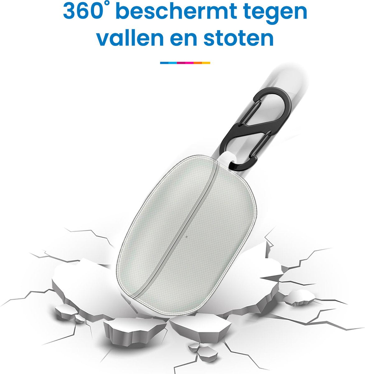 YONO Soft Case geschikt voor Sony WF-1000XM5 - Hoesje met Clip - Transparant