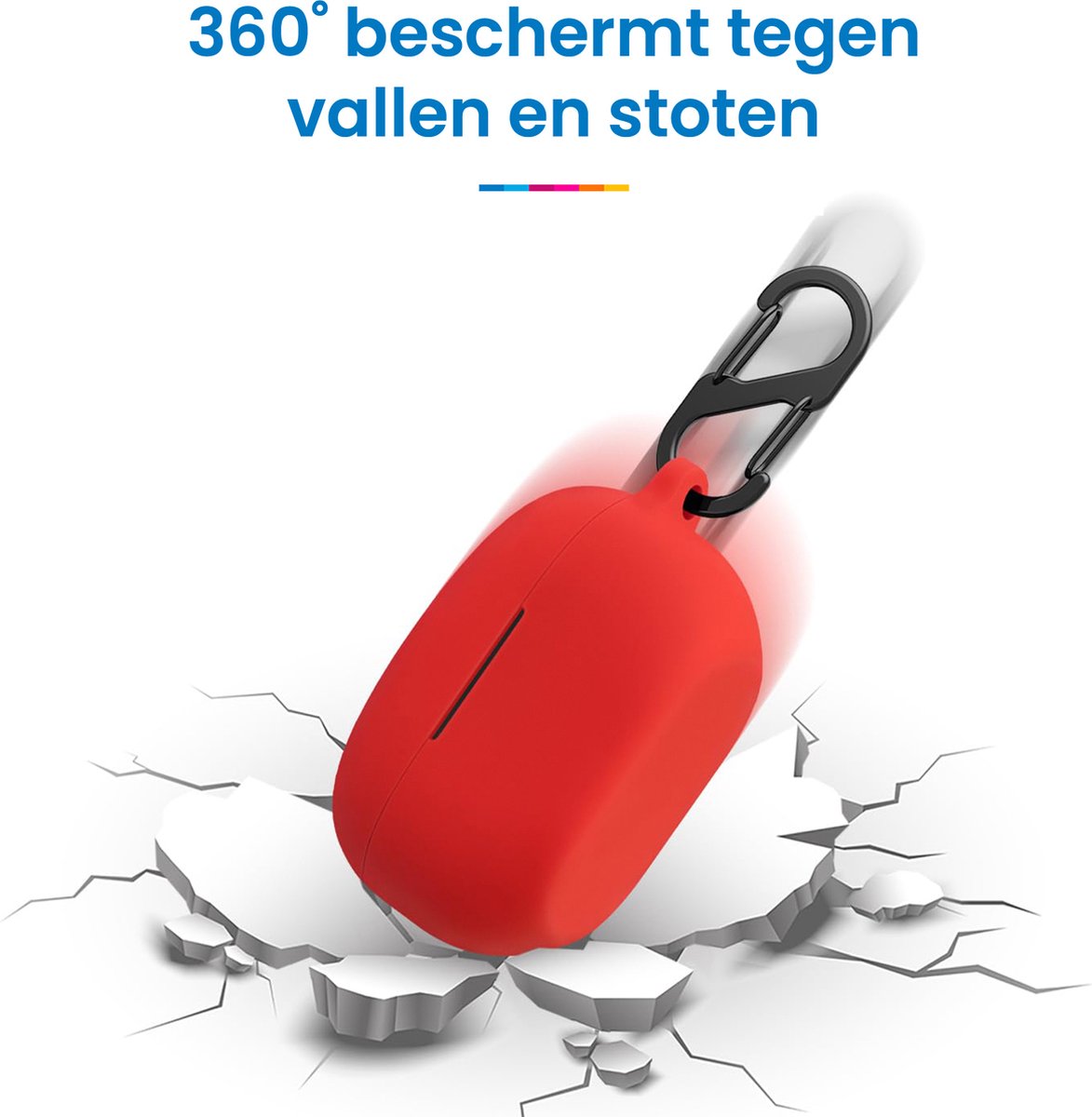 YONO Soft Case geschikt voor Sony WF-1000XM5 - Hoesje met Clip - Rood