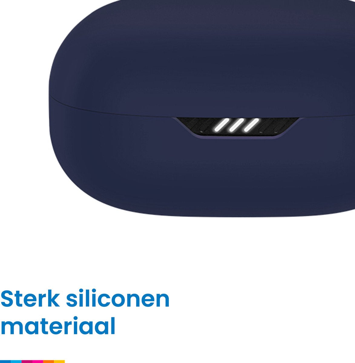 YONO Soft Case geschikt voor JBL Wave 300TWS - Hoesje met Clip - Donkerblauw