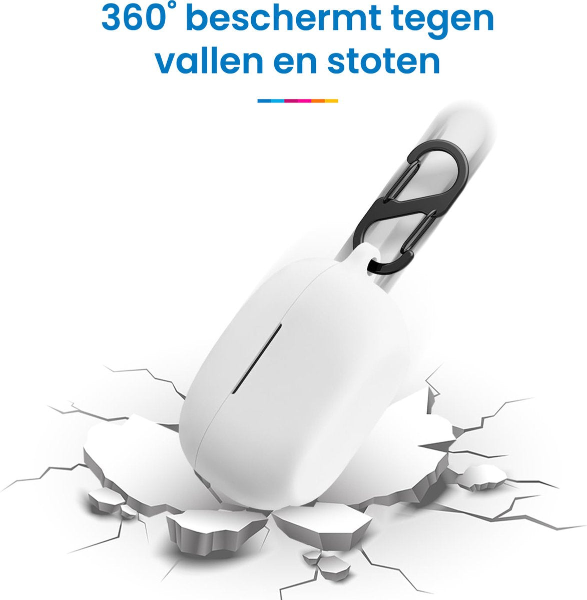 YONO Soft Case geschikt voor Sony WF-1000XM5 - Hoesje met Clip - Wit