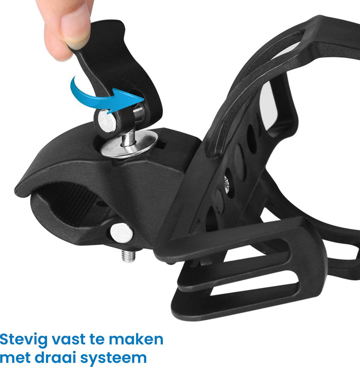 YONO Bidonhouder met Klem - Universeel geschikt voor Fiets / Racefiets / Mountainbike / Kinderwagen / Buggy - Flessen / Beker Houder Verstelbaar - Zwart