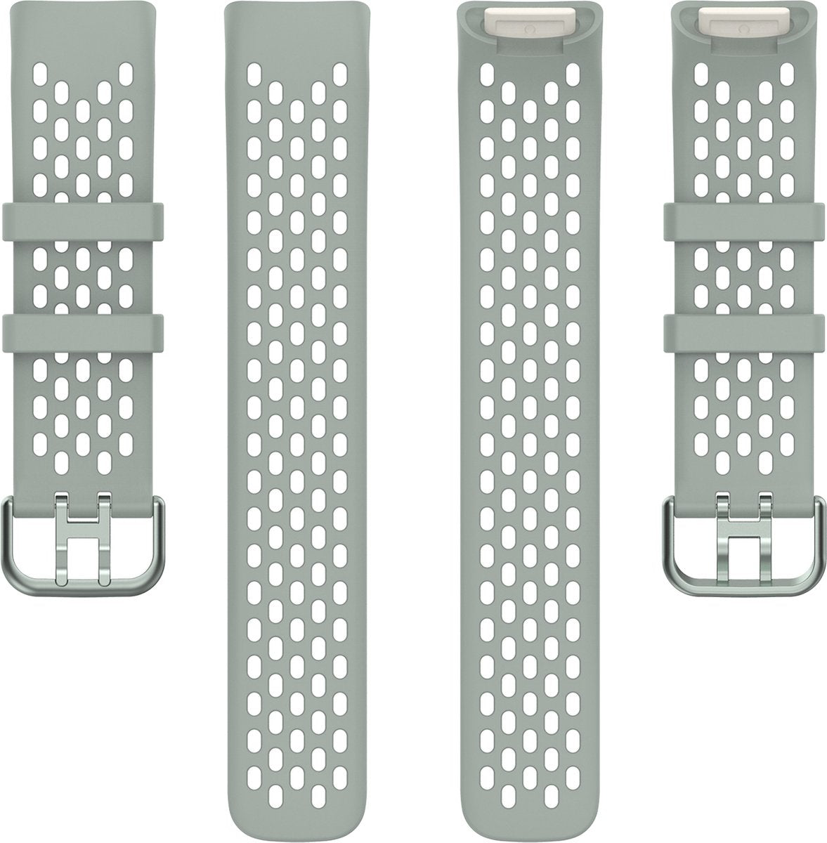 YONO Sport Air Bandje geschikt voor Fitbit Charge 5 / 6 - Vervangende Siliconen Armband Strap - Grijs