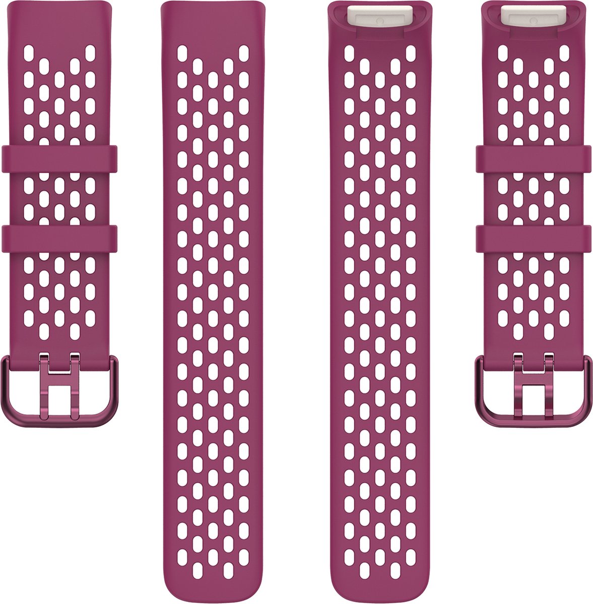 YONO Sport Air Bandje geschikt voor Fitbit Charge 5 / 6 - Vervangende Siliconen Armband Strap - Sangria