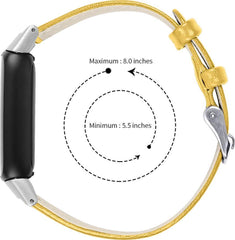 YONO Leer Bandje geschikt voor Fitbit Luxe - Vervangende Leren Armband - Geel