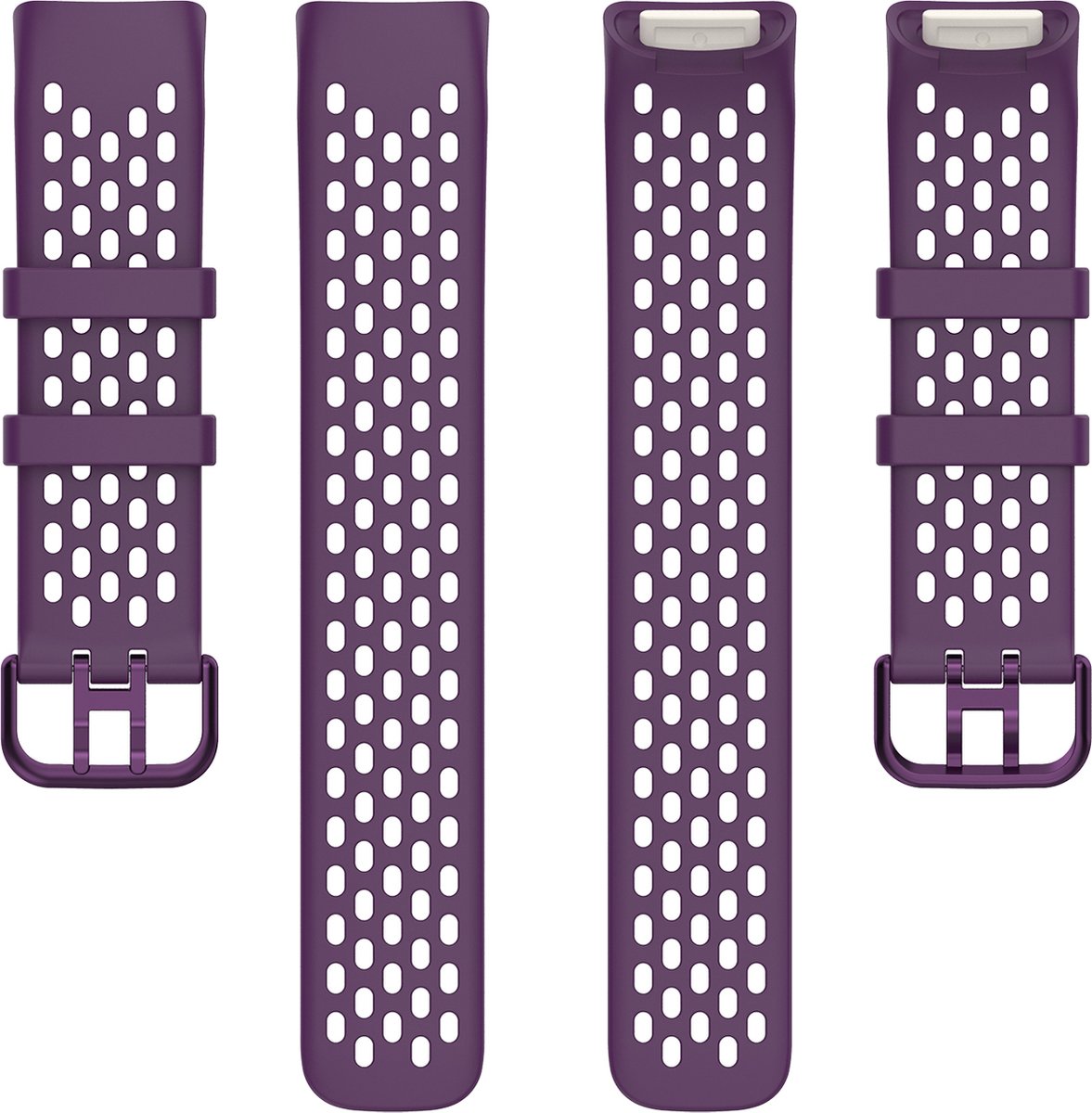 YONO Sport Air Bandje geschikt voor Fitbit Charge 5 / 6 - Vervangende Siliconen Armband Strap - Paars