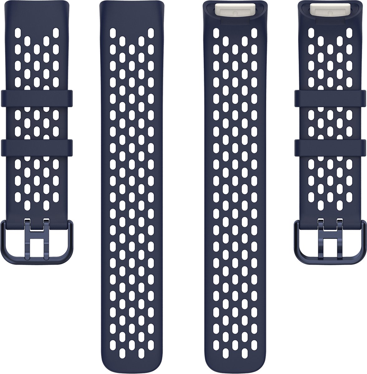 YONO Sport Air Bandje geschikt voor Fitbit Charge 5 / 6 - Vervangende Siliconen Armband Strap - Donkerblauw