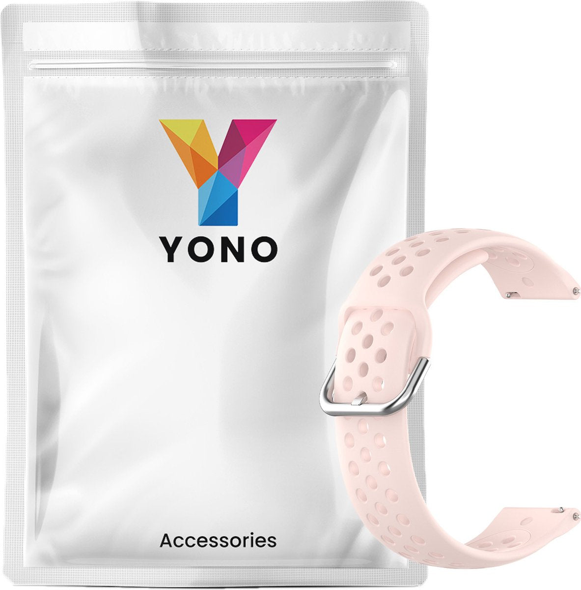 YONO Sport Air Bandje 20mm - Horlogebandje geschikt voor Samsung Galaxy Watch 7/6/5 / Pro / 4 / 3 / Active 2 - Garmin Approach / Forerunner / Venu 2 Plus / SQ / Vivomove - Polar Ignite / Unite – Huawei - Lichtroze