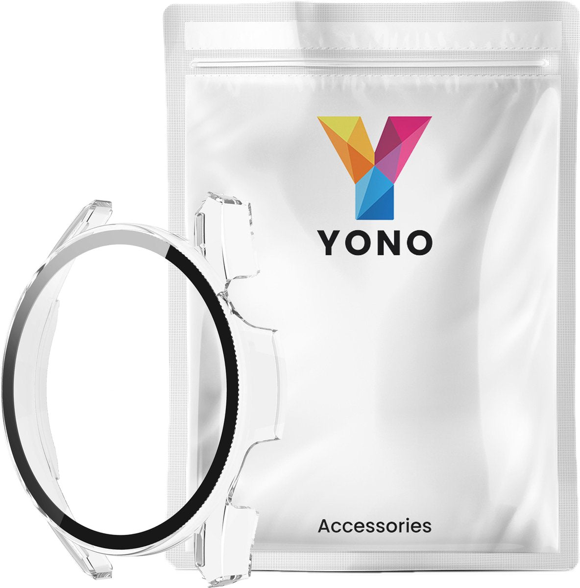 YONO Case geschikt voor Huawei Watch GT 3 - 42mm - Screen Protector Hoesje - Full Cover Bumper - Transparant