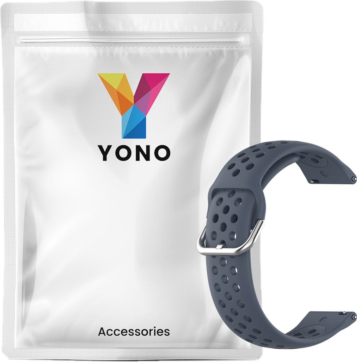 YONO Sport Air Bandje 20mm - Horlogebandje geschikt voor Samsung Galaxy Watch 7/6/5 / Pro / 4 / 3 / Active 2 - Garmin Approach / Forerunner / Venu 2 Plus / SQ / Vivomove - Polar Ignite / Unite – Huawei - Donkergrijs