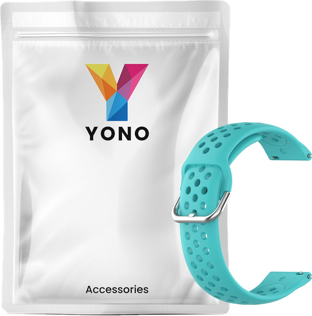 YONO Sport Air Bandje 20mm - Horlogebandje geschikt voor Samsung Galaxy Watch 7/6/5 / Pro / 4 / 3 / Active 2 - Garmin Approach / Forerunner / Venu 2 Plus / SQ / Vivomove - Polar Ignite / Unite – Huawei - Turquoise
