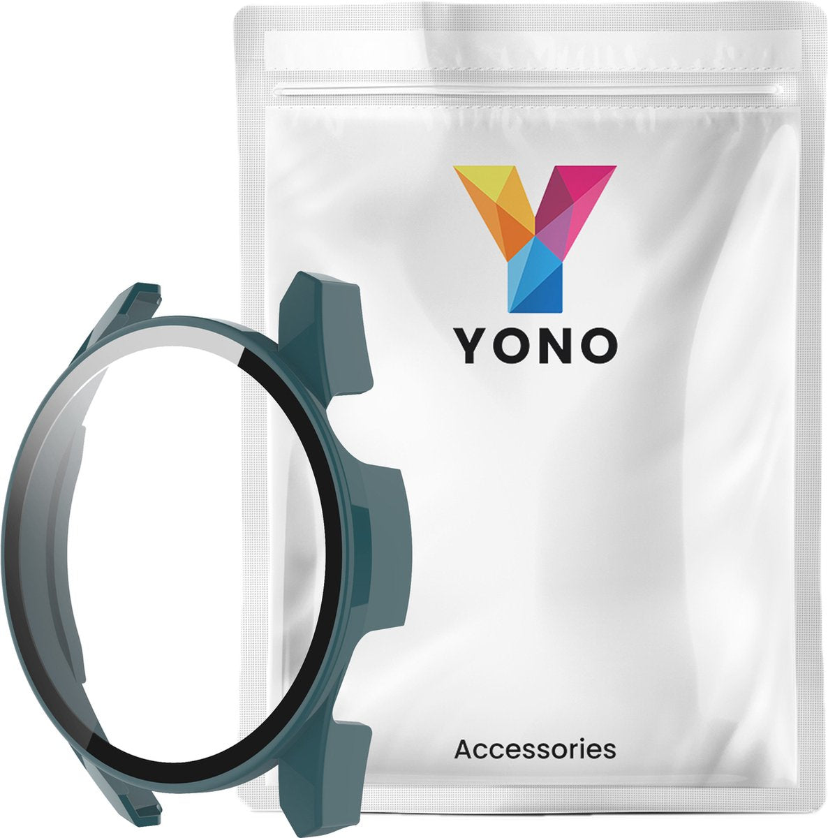 YONO Case geschikt voor Huawei Watch GT 3 - 42mm - Screen Protector Hoesje - Full Cover Bumper - Donkergroen