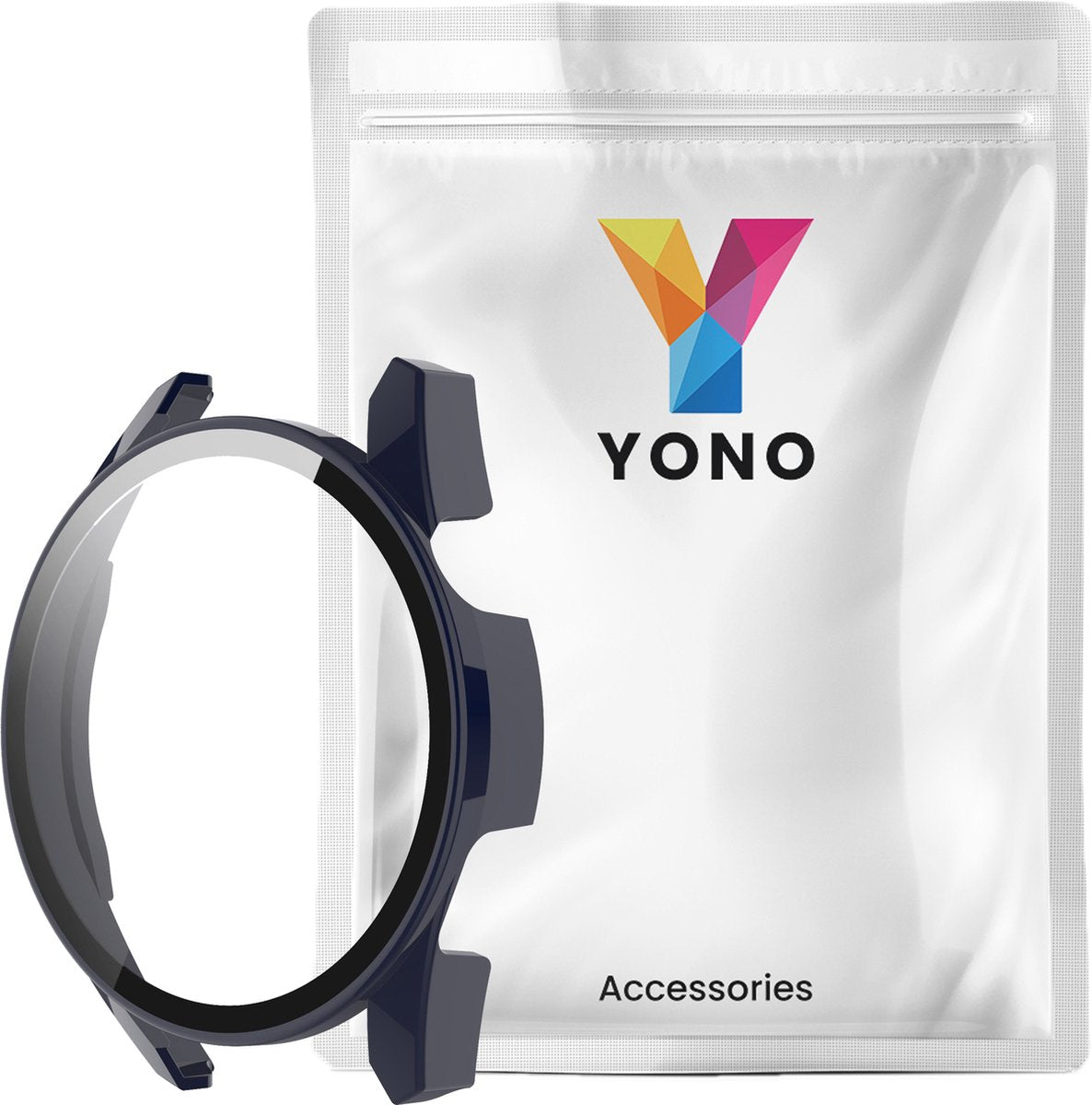 YONO Case geschikt voor Huawei Watch GT 3 - 42mm - Screen Protector Hoesje - Full Cover Bumper - Donkerblauw