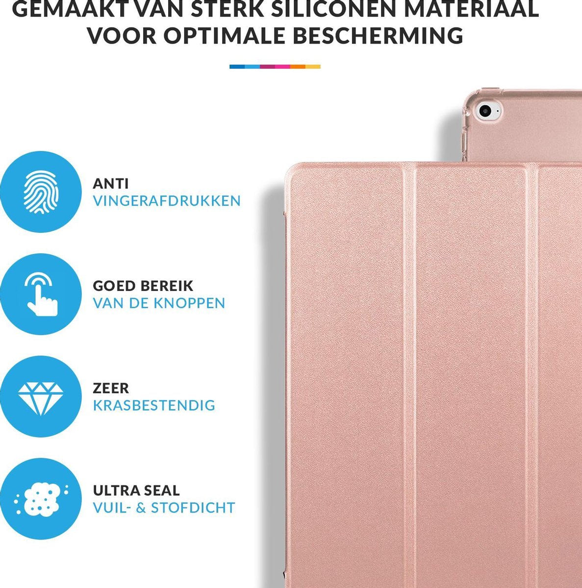 YONO Hoes geschikt voor iPad 10.2 – 2021/2020/2019 – 10.2 inch – Flip Cover Case – Rose Gold