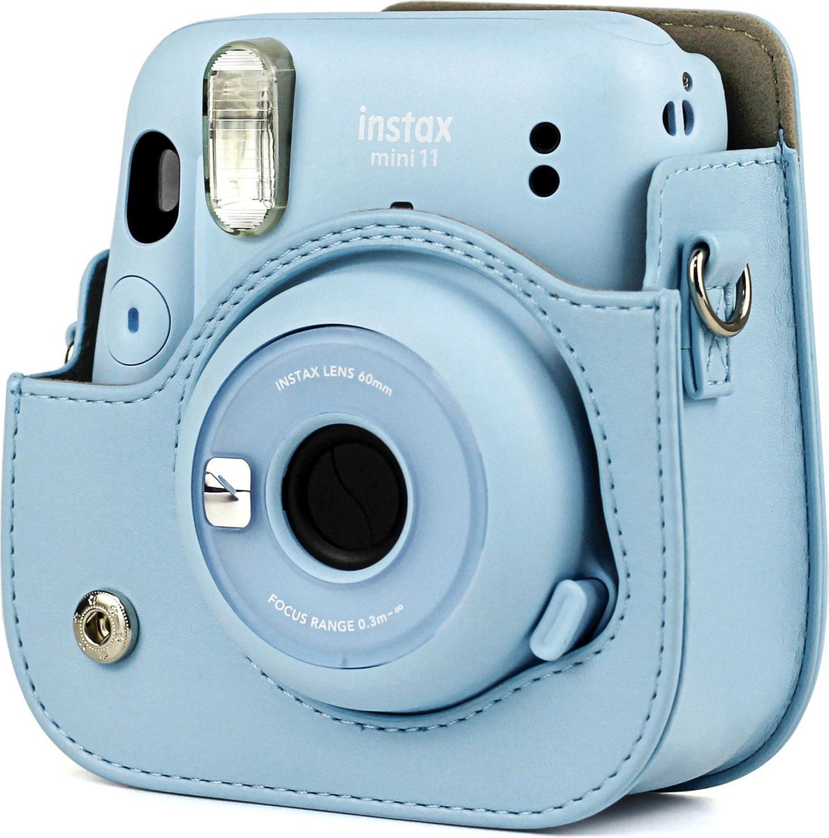 YONO Case geschikt voor Fujifilm Instax Mini 11 / 9 / 8 – Hoesje met Draagriem – Camera Tas - Blauw