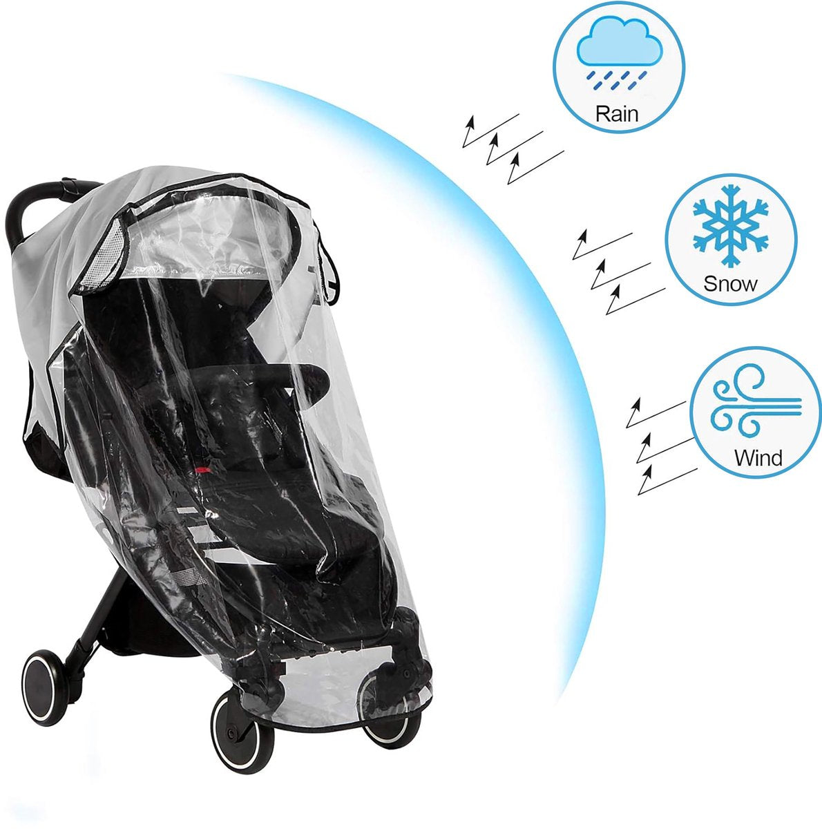 YONO Regenhoes Kinderwagen Universeel - Buggy Hoes - Wandelwagen - Transparant