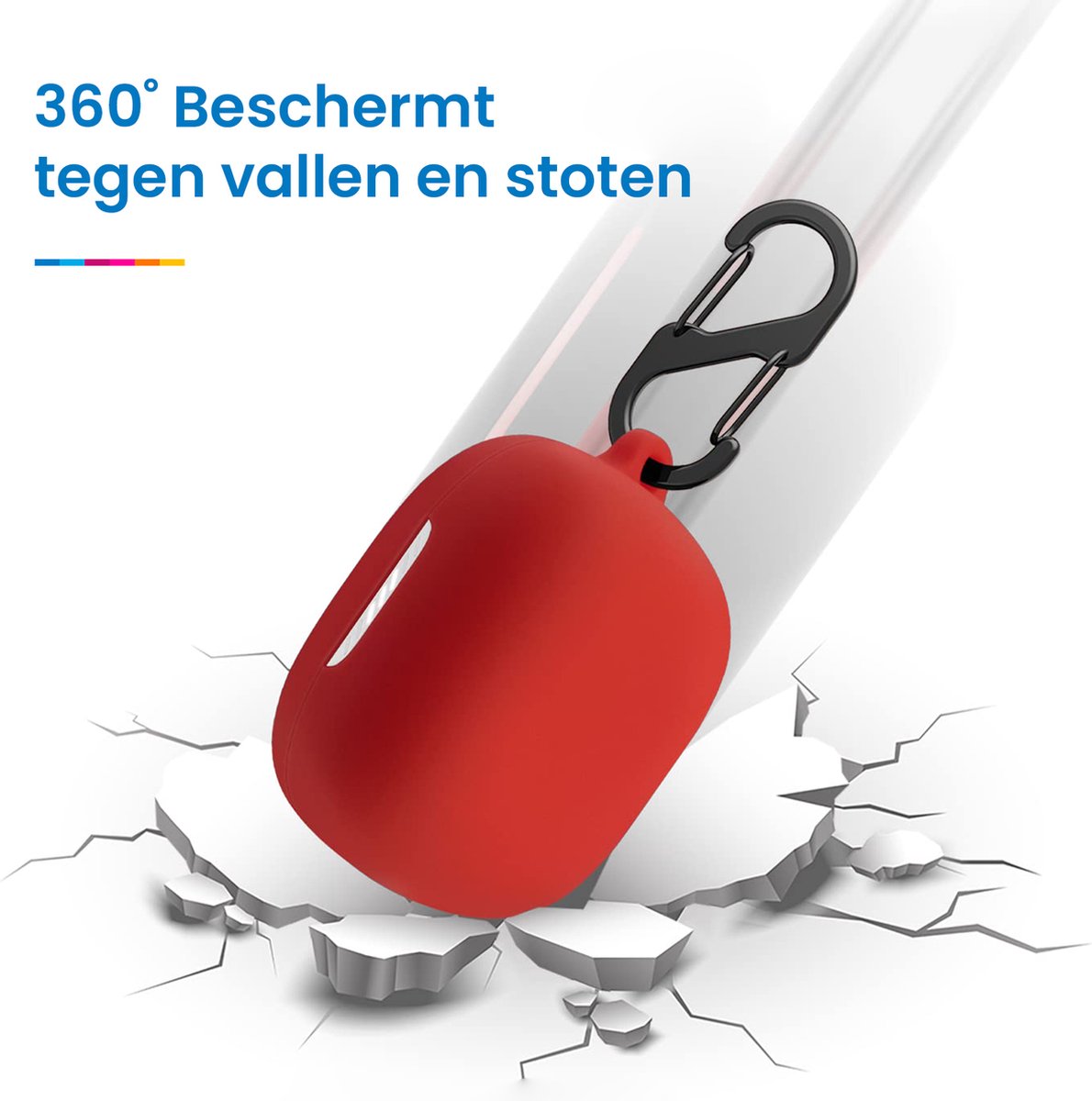 YONO Soft Case geschikt voor JBL Live Pro 2 TWS - Hoesje met Clip - Rood