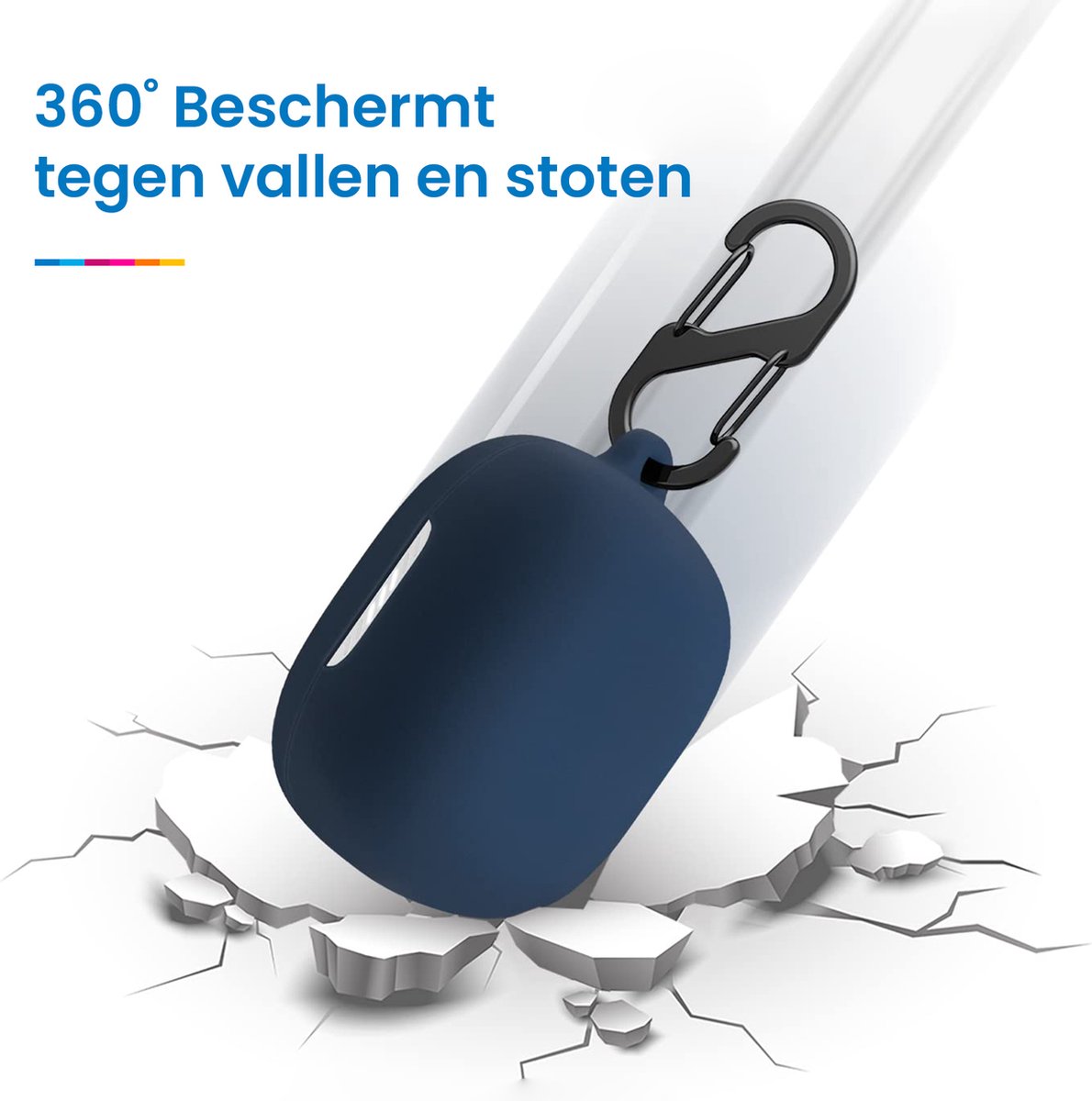 YONO Soft Case geschikt voor JBL Live Pro 2 TWS - Hoesje met Clip - Donkerblauw