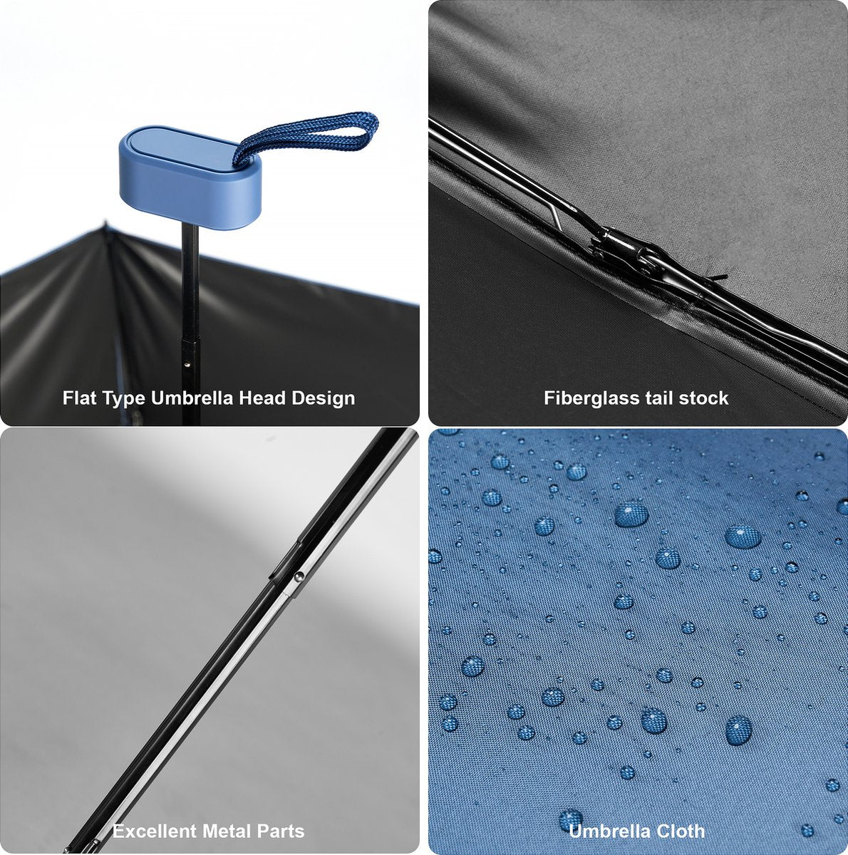 YONO Mini Paraplu Opvouwbaar - Kleine Zak Regenscherm - Zonneparaplu UV Bescherming - Donkerblauw