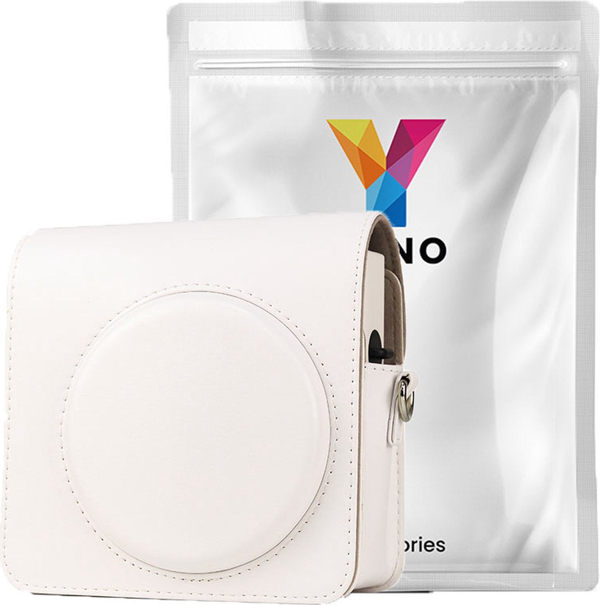 YONO Case geschikt voor Fujifilm Instax Square SQ1 - Hoes met Draagriem - Cameratas - Wit