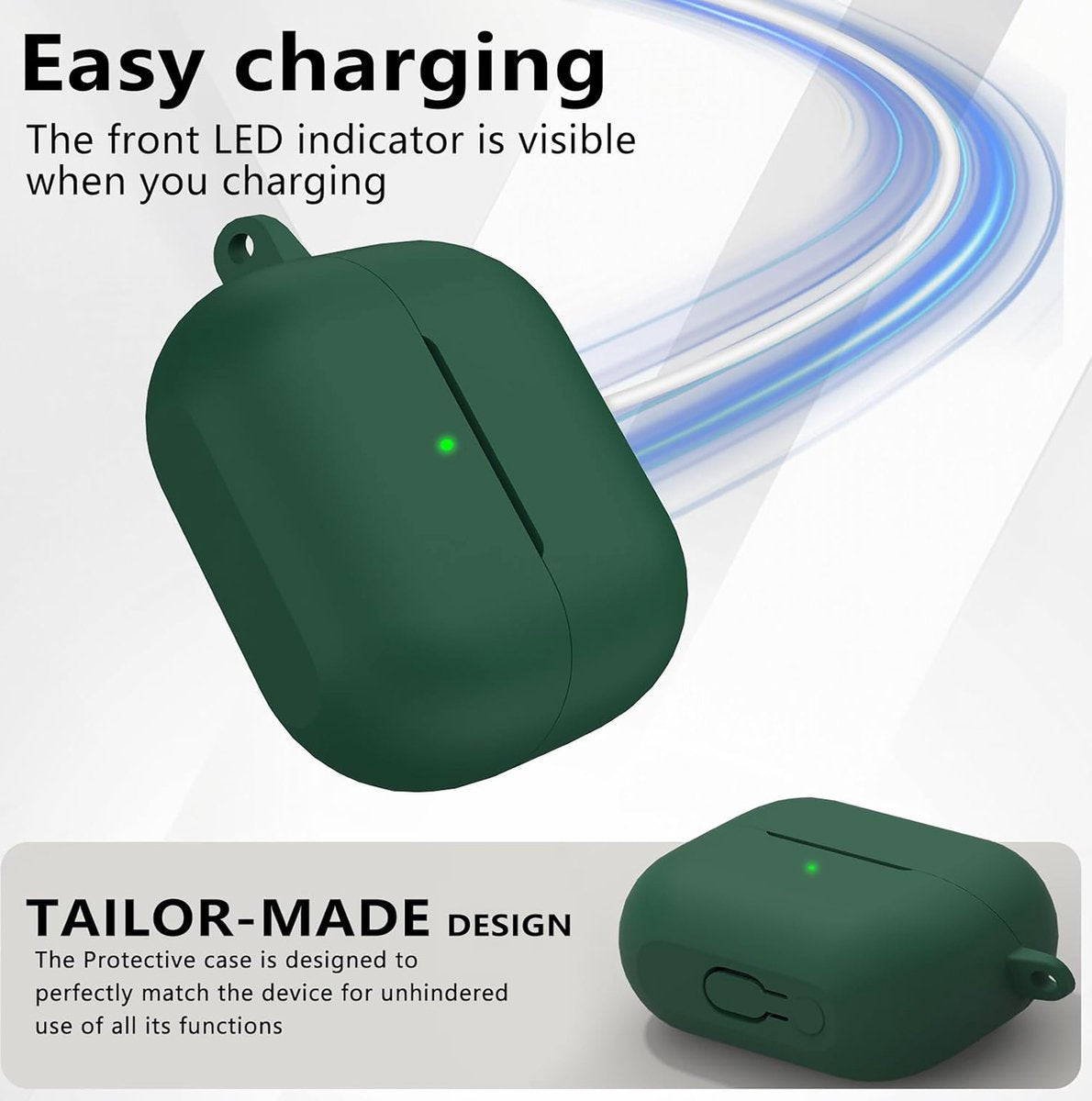 YONO Soft Case geschikt voor Samsung Galaxy Buds 3 / 3 Pro - Siliconen Hoesje - Donkergroen