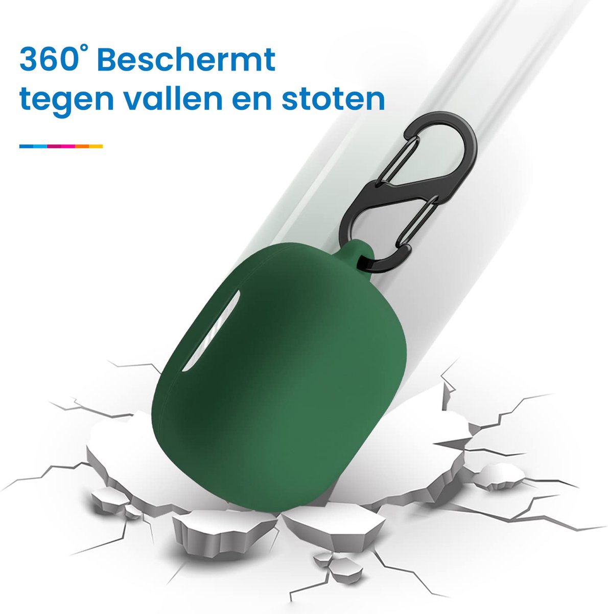 YONO Soft Case geschikt voor JBL Live Pro 2 TWS - Hoesje met Clip - Donkergroen