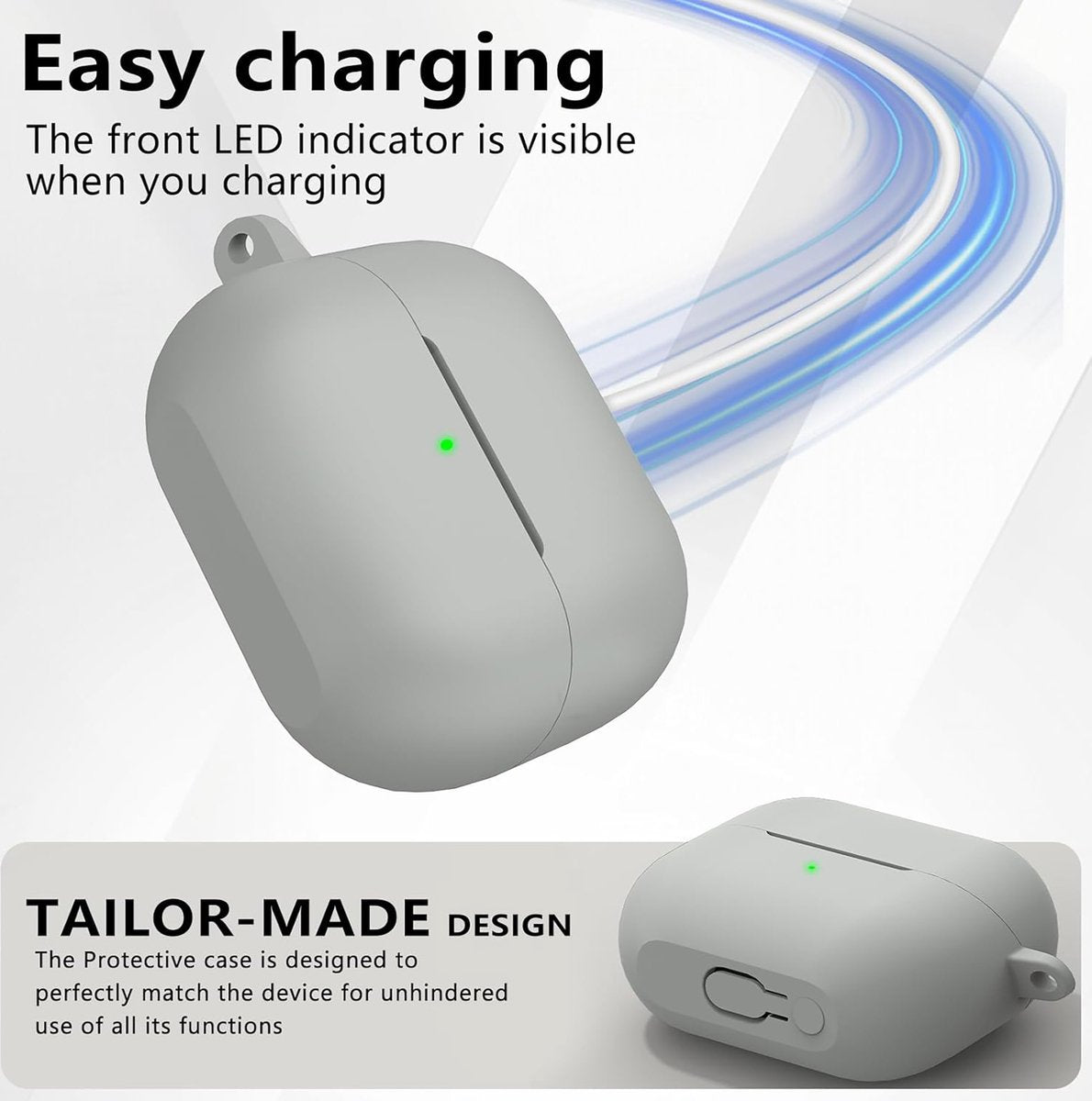 YONO Soft Case geschikt voor Samsung Galaxy Buds 3 / 3 Pro - Siliconen Hoesje - Grijs