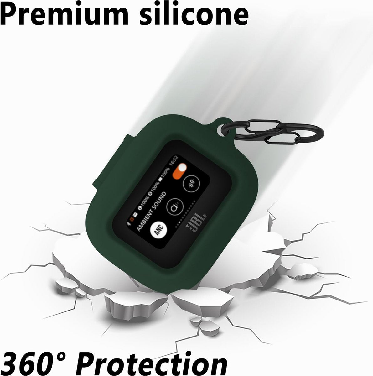 YONO Soft Case geschikt voor JBL Live Beam 3 / Buds 3 / Flex 3 - Siliconen Hoesje - Donkergroen