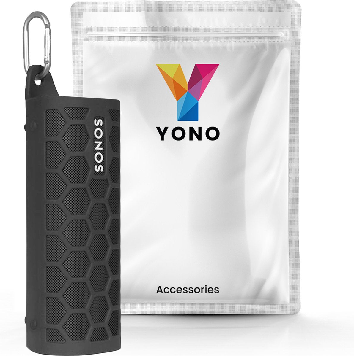 YONO Siliconen Hoes geschikt voor Sonos Roam / Roam SL – Case met Clip – Beschermhoes - Zwart