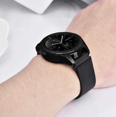YONO Milanees Bandje 22mm - Horlogebandje geschikt voor Samsung Galaxy Watch 46mm / 3 (45mm) / Gear s3 - Polar Vantage M2 / Grit X - Huawei Watch GT 3 (pro) / 2 - Amazfit GTR - Zwart