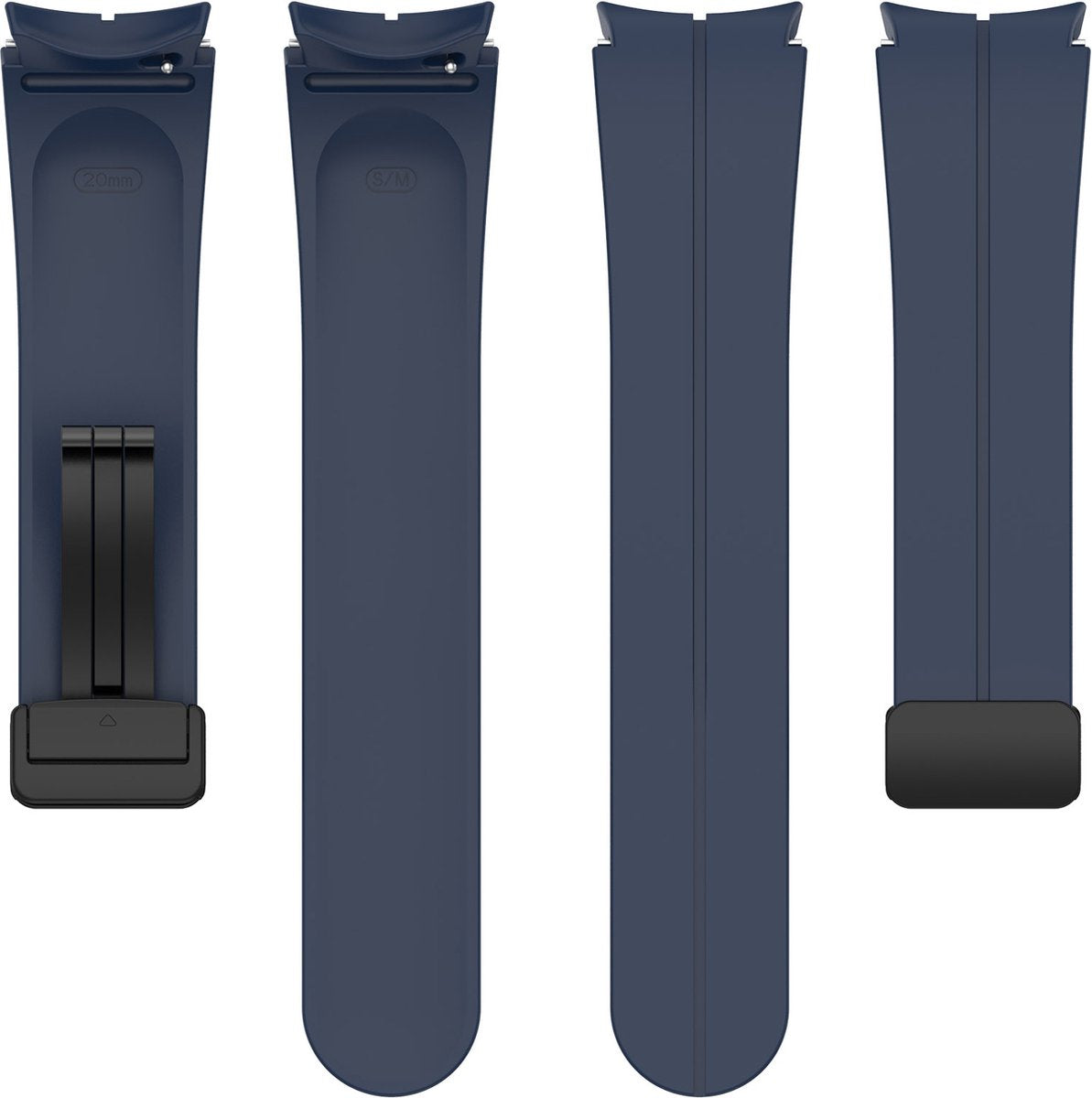 YONO Luxe Siliconen Sport Bandje 20mm geschikt voor Samsung Galaxy Watch 7 / 6 / 5 / 4 (40/43/44/47 mm) - Donkerblauw