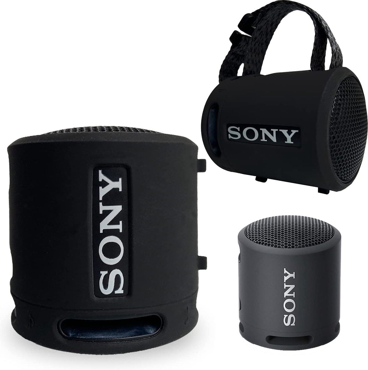 YONO Soft Case geschikt voor Sony SRS-XB100 / SRS-XB13 - Siliconen Hoesje - Zwart