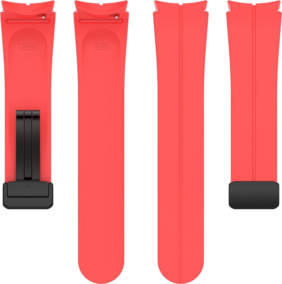 YONO Luxe Siliconen Sport Bandje 20mm geschikt voor Samsung Galaxy Watch 7 / 6 / 5 / 4 (40/43/44/47 mm) - Rood