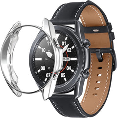 Bumper geschikt voor Samsung Galaxy Watch 3 41mm – Siliconen Case Screenprotector – Zilver