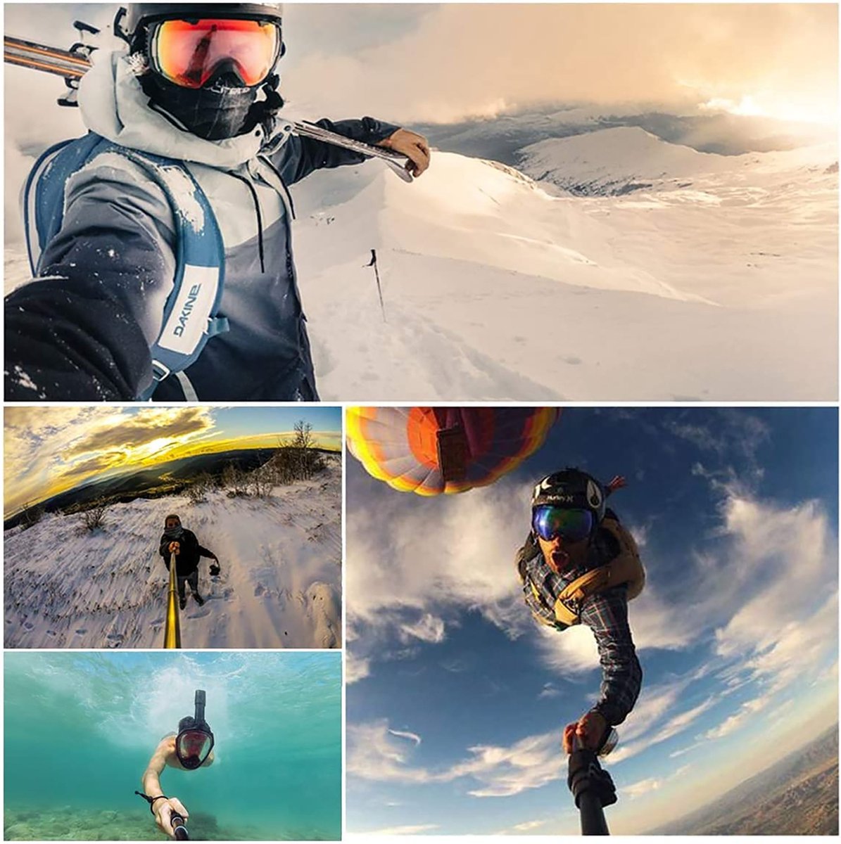 YONO Stick en Camera Float Accessoires Set geschikt voor GoPro - inclusief Anti Fog Inserts - 9in1